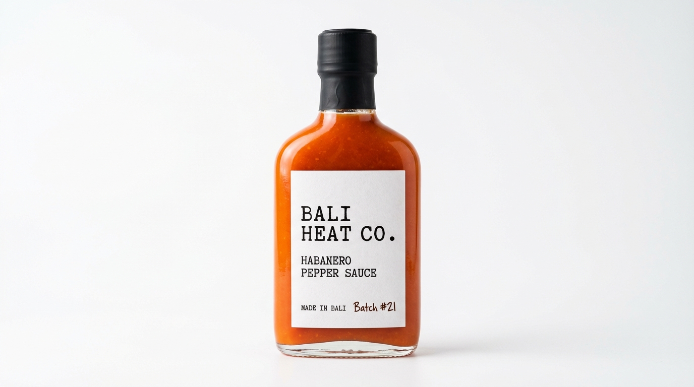 Bali Heat Co. Premium Habanero Hot Sauce Bottle - Batch #21, 150ml carrot-based hot sauce
